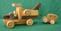Handmade Wood Toy Tow Truck with Car D and ME Toys